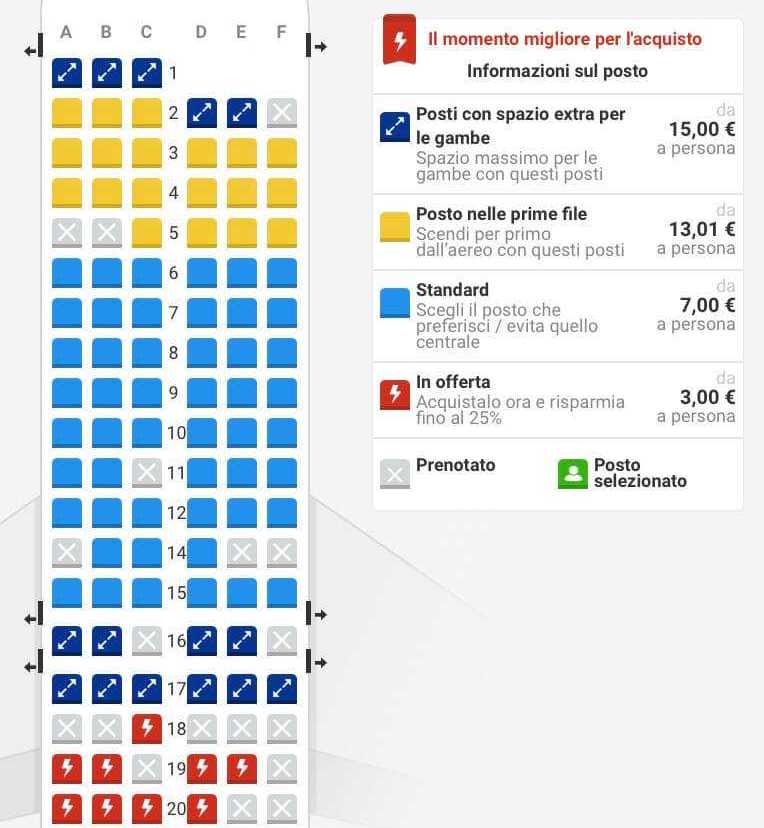 Upsell Esempio Ryan Air