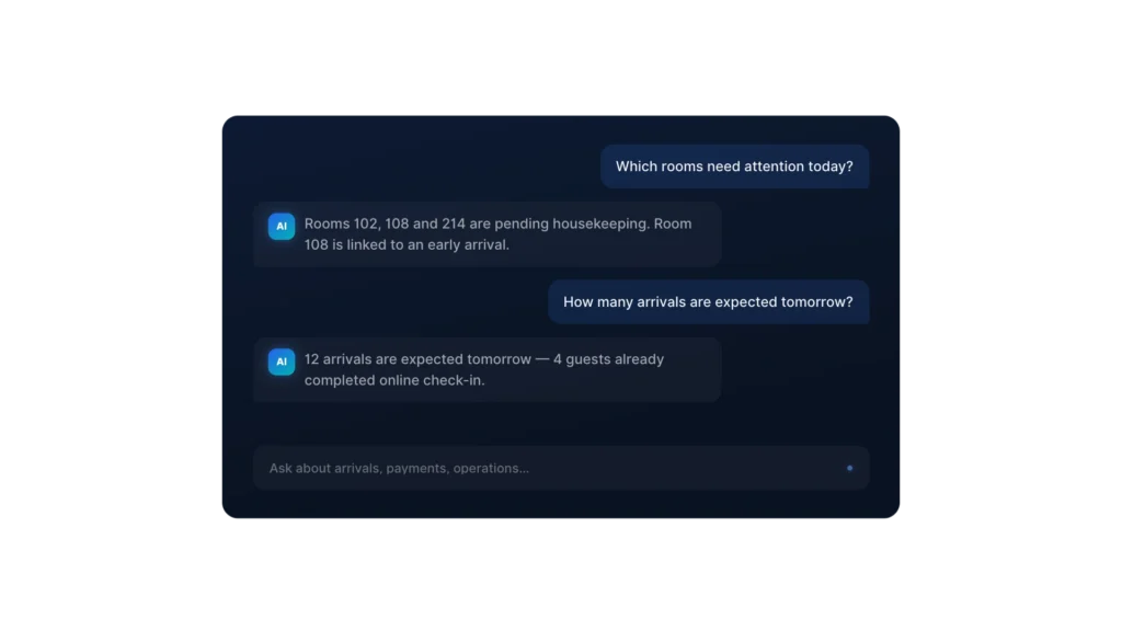 Octorate AI Chat interface for guest communication