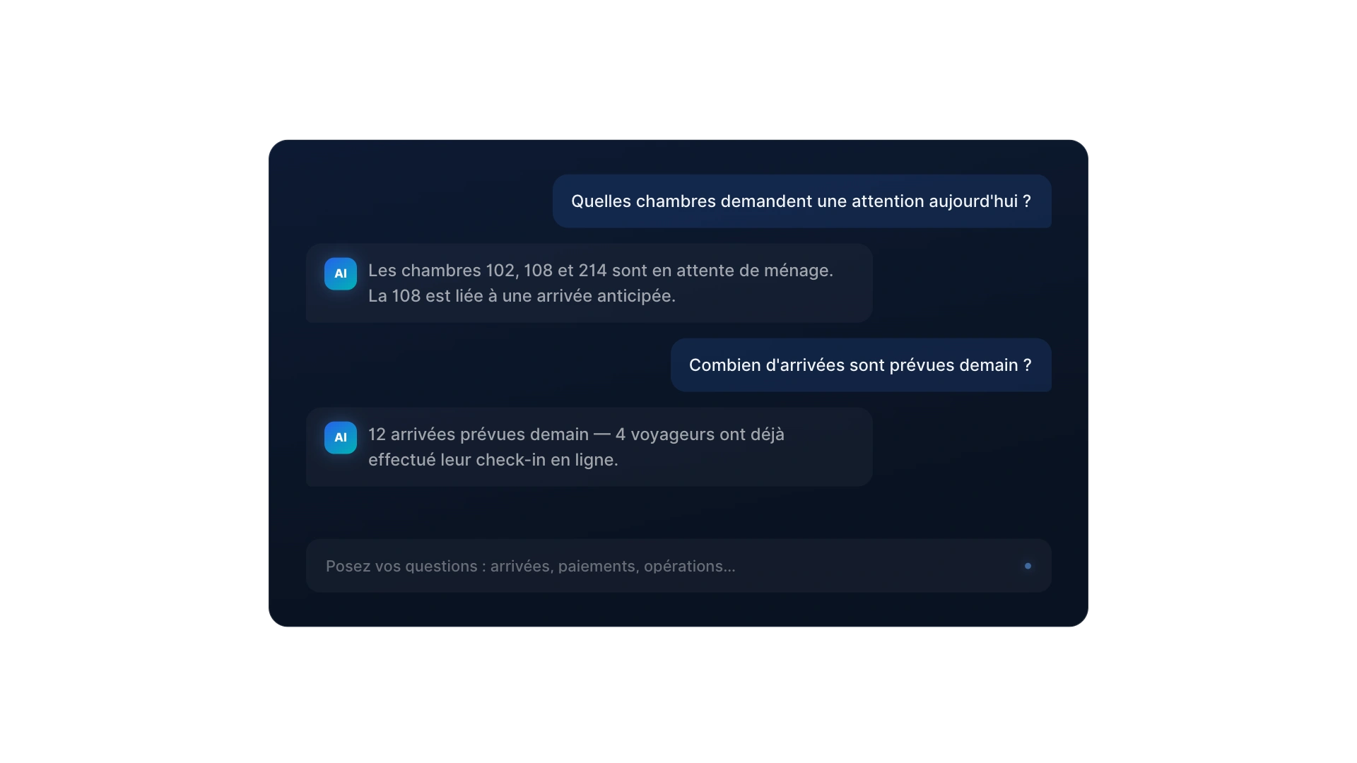 Interface AI Chat connectée à Octorate
