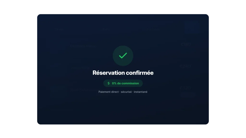 Interface Booking Engine d’Octorate en français