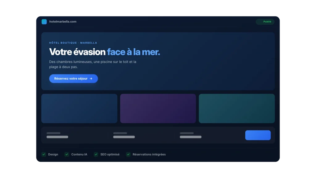 Interface Website Builder d’Octorate en français